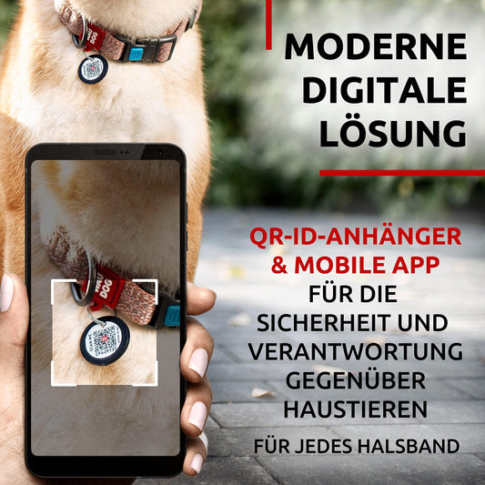 Brown Reflective Cotton Dog Collar